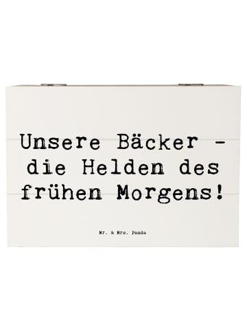 Mr. & Mrs. Panda Box Spruch Bäcker Helden mit Spruch in Weiß