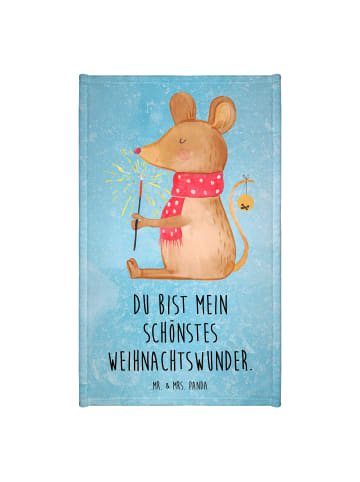 Mr. & Mrs. Panda Gästetuch Maus Weihnachten mit Spruch in Eisblau