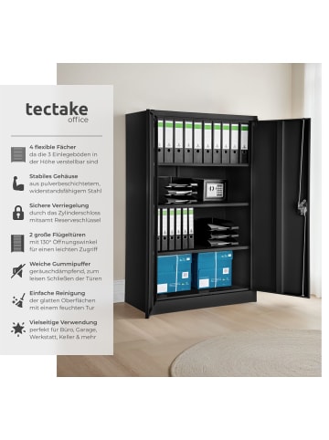 tectake Büroschrank mit 4 Böden 140x90x40cm