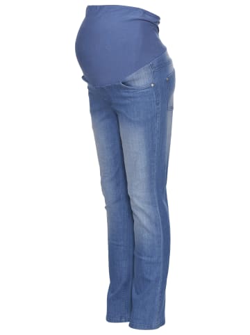 neun 9 monate Umstandsjeans in blue stone washed