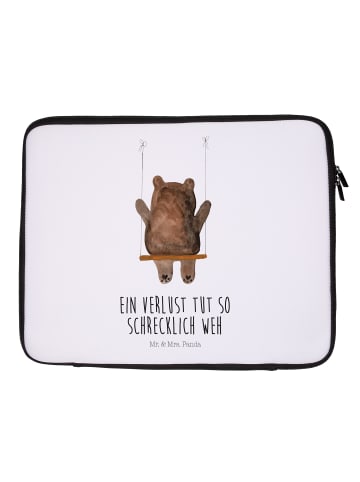 Mr. & Mrs. Panda Notebook Tasche Bär Schaukel mit Spruch in Weiß