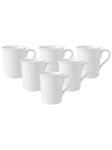 Villeroy & Boch 6er Set Kaffeebecher Cellini 300 ml weiß in weiß