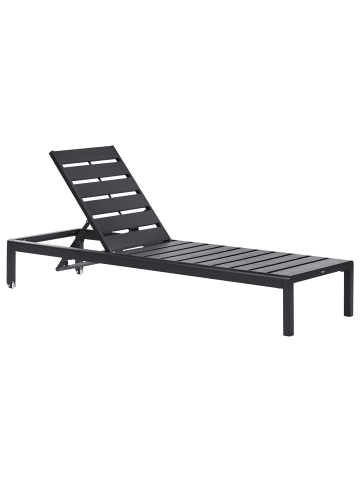 Beliani Gartenliege NARDO in Schwarz - (W) 64 x (H) 29 x (L) 198 cm