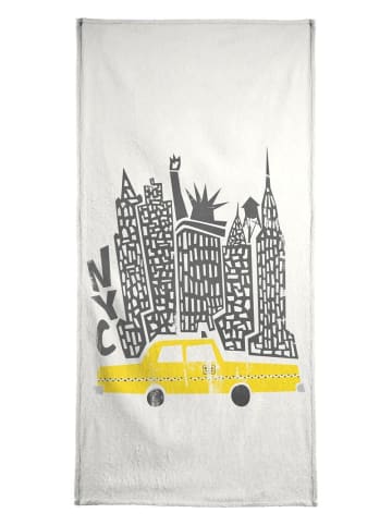 Juniqe Handtuch "New York Cityscape" in Gelb & Grau