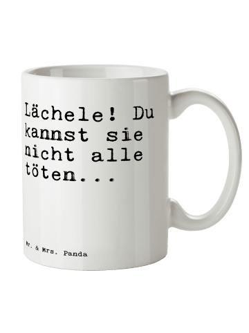 Mr. & Mrs. Panda Kaffeebecher Lächele! Du kannst sie... mit Spruch in Weiß