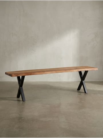 KADIMA DESIGN Esszimmerbank 140x40x45,5 cm Massivholz / Metall mit