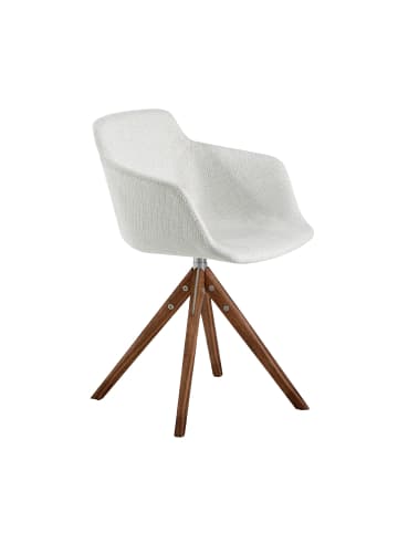 Angel Cerdá Drehstuhl 4059 in Walnuss/Beige – (B)58 x (H)81 x (T)54 cm