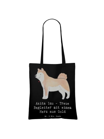 Mr. & Mrs. Panda Campus Tasche Akita Inu Herz mit Spruch in Schwarz
