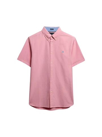 Superdry Kurzärmeliges Oxford-Hemd im Preppy-Stil Koralle Chambray
