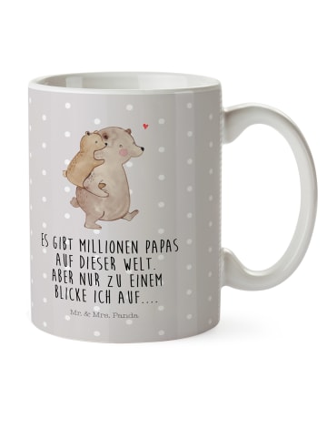 Mr. & Mrs. Panda Kindertasse Papa Bär mit Spruch in Grau Pastell