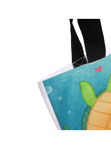 Mr. & Mrs. Panda Strandtasche Schildkröten Paar Design ohne Spruch in Weiß
