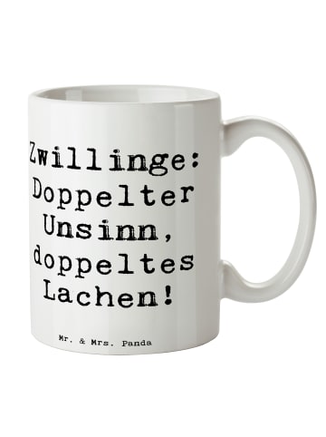 Mr. & Mrs. Panda Tasse Zwillingsgeschwister Spaß mit Spruch in Weiß
