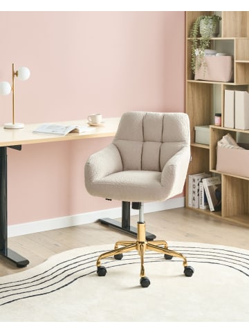 Beliani Bürostuhl PALMDALE in Beige/Schwarz/Gold - (W) 58 x (H) 87 x (L) 61 cm