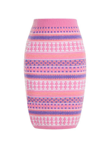 IZIA Damen Strickrock in Pink Mehrfarbig