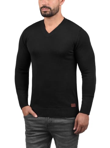 BLEND Strickpullover BHLasse 20703348ME Strickpulli mit aufgestickten Ellenbogenpatches in Schwarz