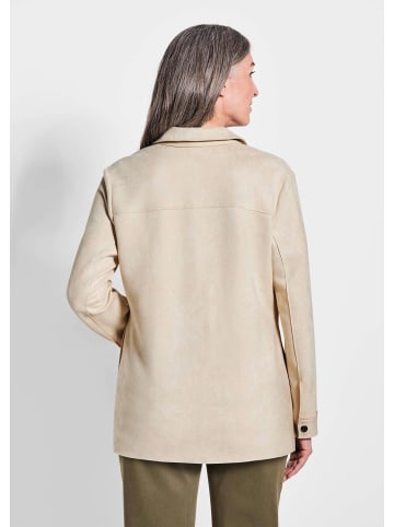 GOLDNER Kurzgröße:  Leichte Damenjacke, Veloursleder-Optik in beige