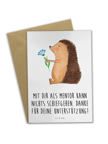 Mr. & Mrs. Panda Grußkarte Beste Mentor mit Spruch in Weiß