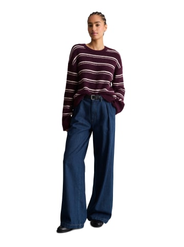 Marc O'Polo DENIM Gestreifter Strickpullover relaxed in Medium Brown Melange