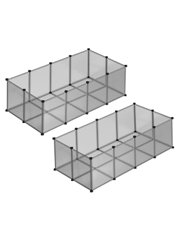SONGMICS 2er-Set: Kleintiergehege Damion in grau - (B)143 x (H)46 x (T)73 cm