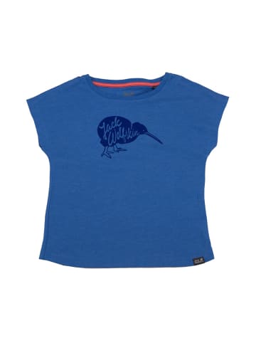 Jack Wolfskin Shirt Brand Tee Girl in Blau