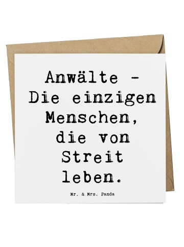 Mr. & Mrs. Panda Deluxe Karte Spruch Anwalt Streitmacher mit Spruch in Weiß