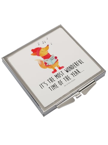 Mr. & Mrs. Panda Taschenspiegel Fuchs Sänger mit Spruch in Weiß