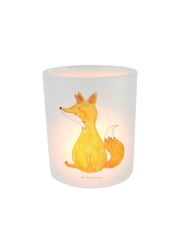 Mr. & Mrs. Panda Glas Teelichthalter Einhorn Fuchs ohne Spruch in Transparent