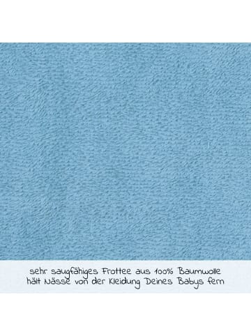 Wörner Ärmel-Lätzchen - Stickerei Pinguine - Ei in blau,motiv