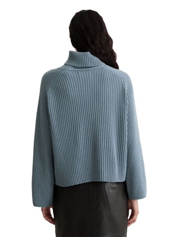 Marc O'Polo Gerippter Rollkragen-Pullover loose in Slate Blue