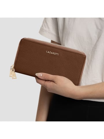 Lazarotti Bologna Leather Geldbörse RFID Schutz Leder 20 cm in brown