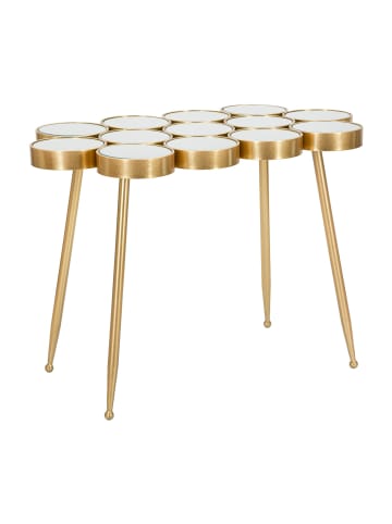 Mauro Ferretti Couchtisch aus goldfarbenem Metall mit verspiegelter Platte, 100 x 55 x 70 cm