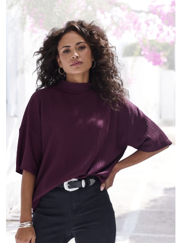LASCANA Kurzarmshirt in aubergine