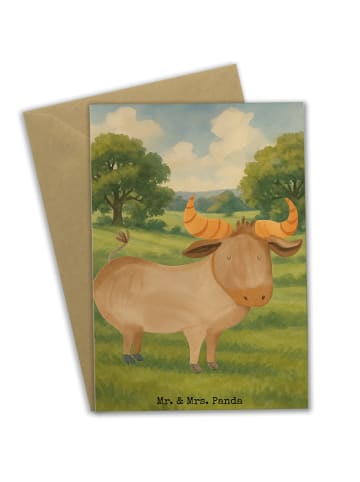 Mr. & Mrs. Panda neujahrskarte Sternzeichen Stier Design ohne Sp... in Weiß