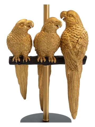 Mauro Ferretti Goldene Tischleuchte aus Metall mit Papageienmotiv, Ø 30 x 62,5 cm