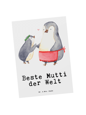 Mr. & Mrs. Panda Grußkarte Pinguin Beste Mutti der Welt mit Spruch in Weiß