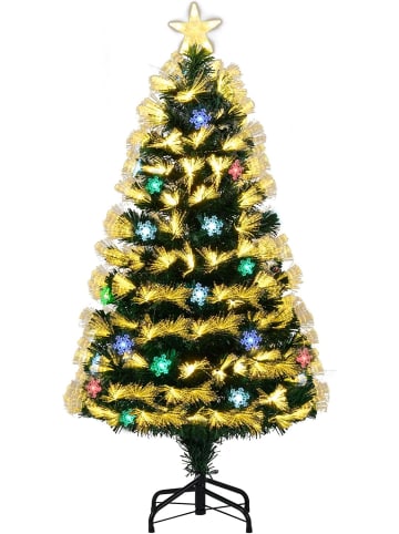 COSTWAY 120 cm Künstlicher Weihnachtsbaum mit Beleuchtung in Grün