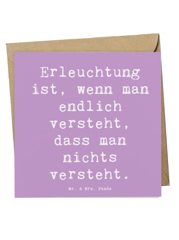 Mr. & Mrs. Panda Grußkarte Spruch Erleuchtung Weisheit mit Spruch in Lavendeltraum
