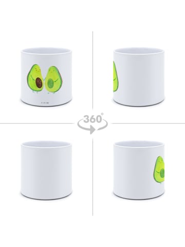 Mr. & Mrs. Panda XL Blumentopf Avocado Pärchen ohne Spruch in Weiß