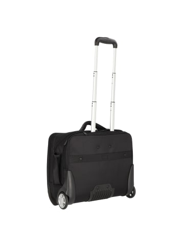 Dermata 2 Rollen Businesstrolley 41 cm Laptopfach in schwarz