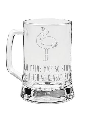 Mr. & Mrs. Panda Bierkrug Flamingo Stolz mit Spruch in Transparent
