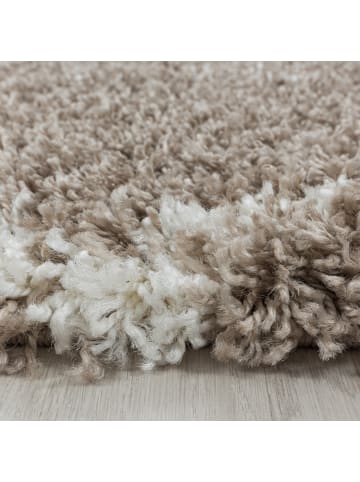 KADIMA DESIGN Teppich Hochflor Shaggy Waschbar Geometrisch DOLOMIT Strapazierfähig in Beige