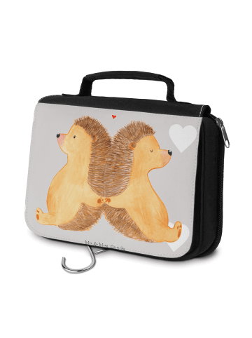 Mr. & Mrs. Panda badtasche Igel händchenhaltend ohne Spruch in Grau Pastell