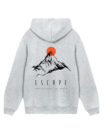 F4NT4STIC Hoodie Escape Discover the World Mountain in grau meliert