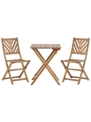 Beliani 3-tlg Bistro Set TERNI in Heller Holzfarbton