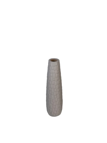 GILDE Vase "Brick" in Hellgrau/ Matt - H. 57 cm - D. 16 cm