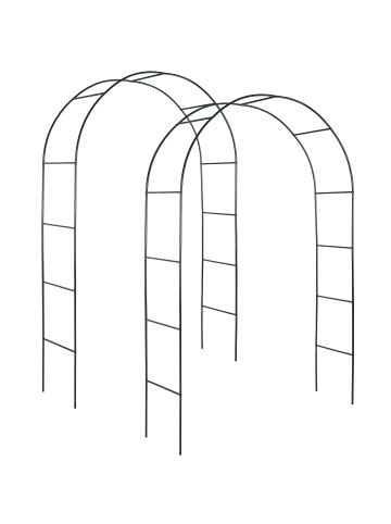 tectake 2er-Set Rosenbogen  140 x 40 x 240 cm, grün