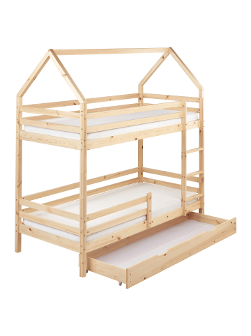 Beliani Hochbett GIRGOLS in Braun - (W) 98 x (H) 211 x (L) 208 cm
