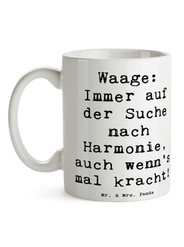 Mr. & Mrs. Panda Kaffeepott Spruch Waagen Harmonie mit Spruch in Weiß