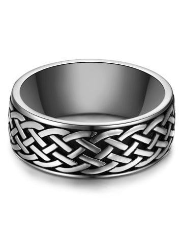 True Rebels Ring aus Edelstahl in silber/schwarz