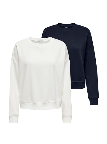 ONLY Sweatshirt 2er Pack in Blau/Weiß